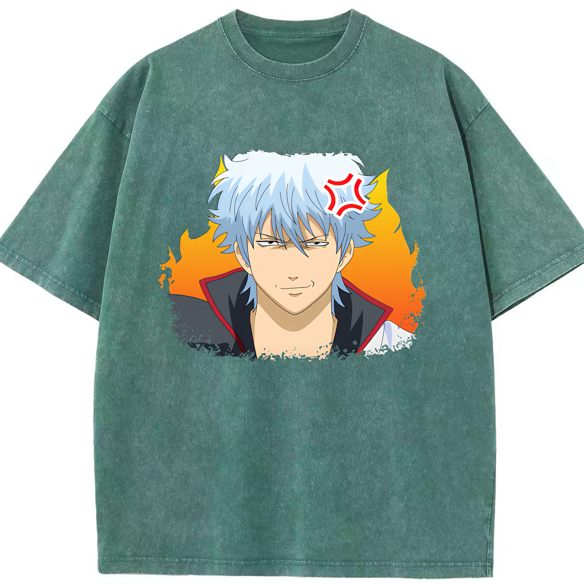 （画像用） ぎんたま 坂田銀時（さかたぎんとき） 神楽 志村新八（しむら しんぱち） GINTAMA Sakata Gintoki Kagura Shimura Shinpachi 綿100% ヴィンテージ風 半袖Tシャツ（フロントプリント）
